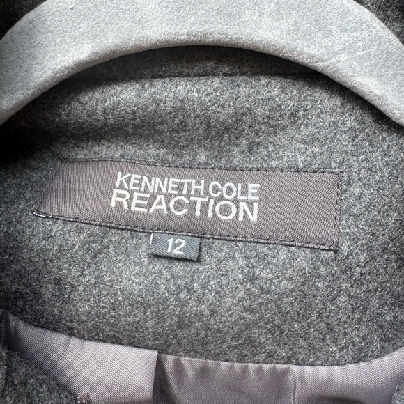 Kenneth Cole Women's Gray Wool Peacoat Sz 12 double breasted Fall/Winter Coat - Picture 5 of 16